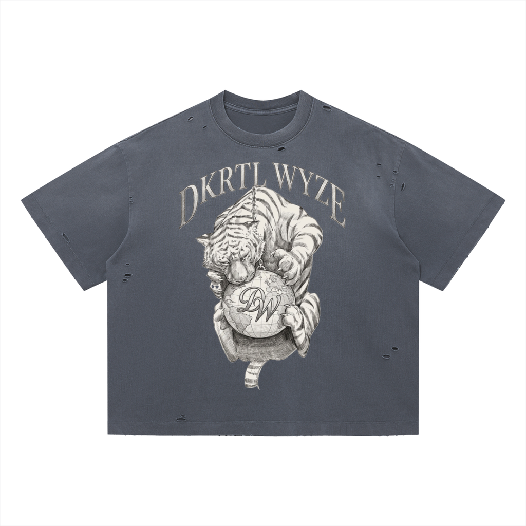 Vintage Washed Distressed Boxy Oversized T-Shirt