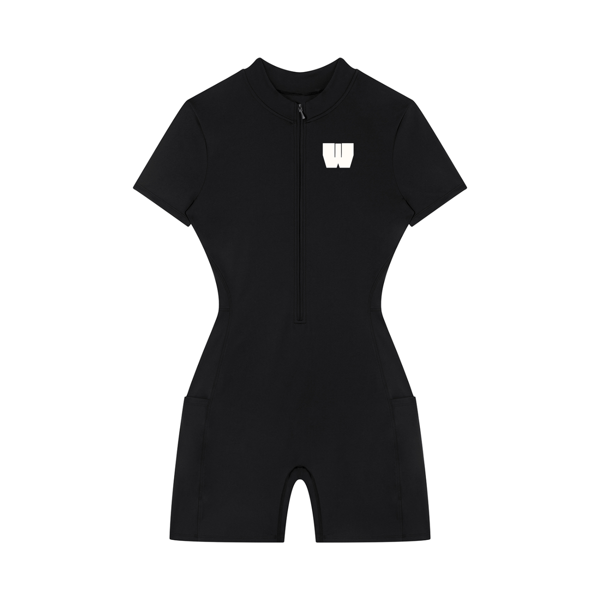 Women's Quarter-Zip Short Sleeve Romper