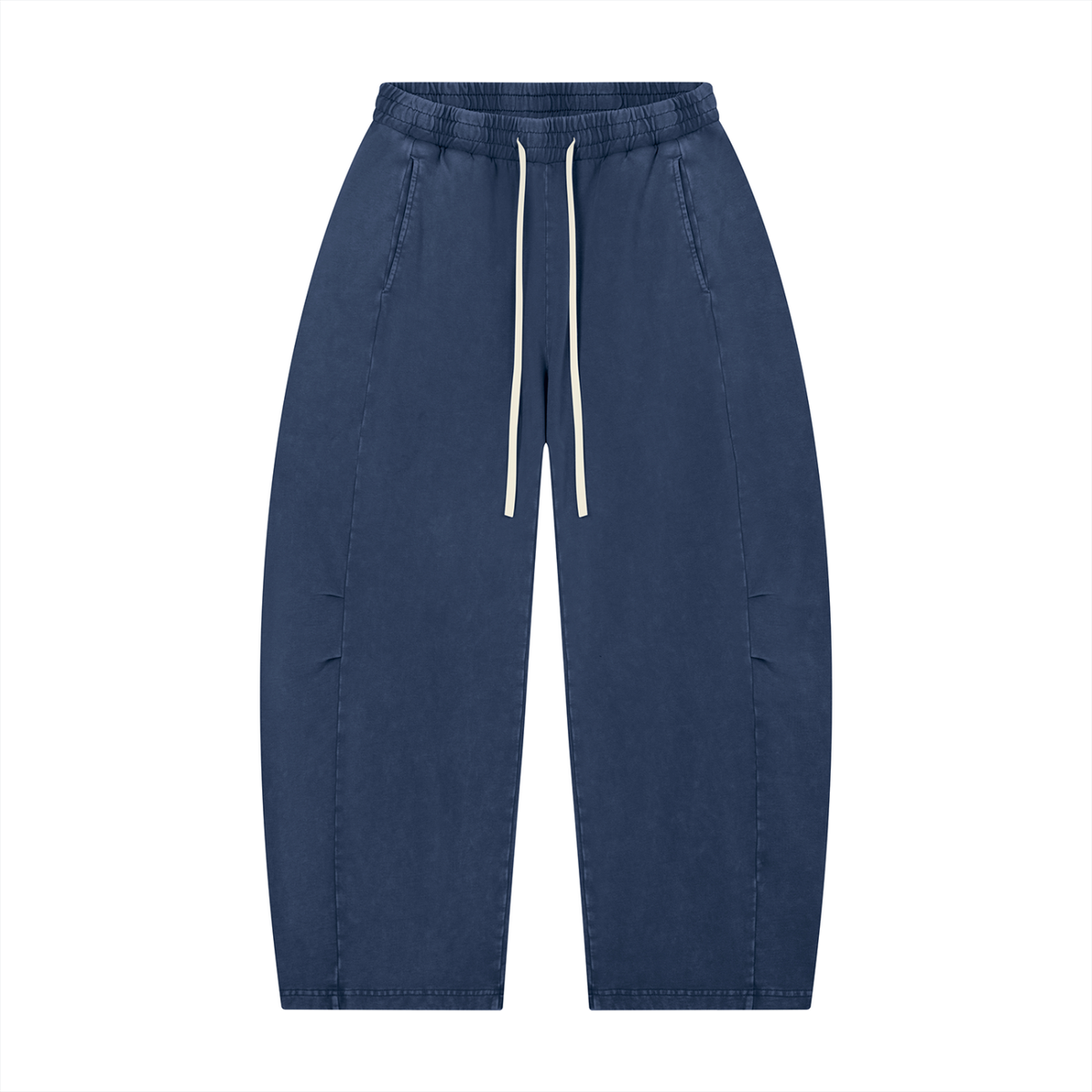 Unisex Mineral Wash Barrel Leg Pants in Blue by DKRTL WYZE