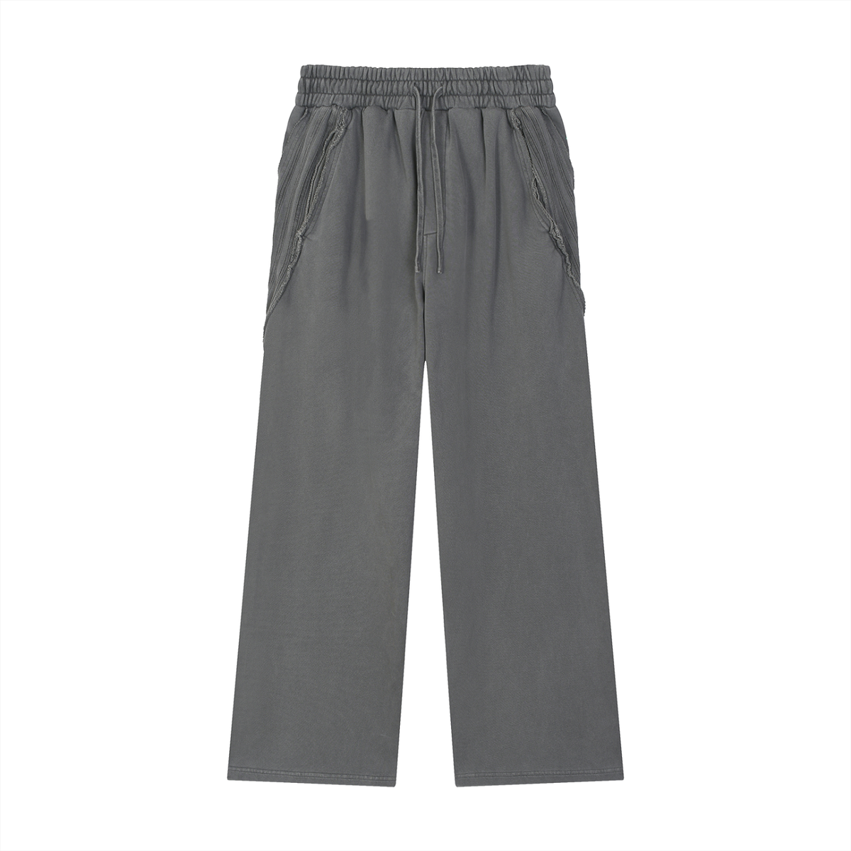 Snow Washed Tape Raw Edge Sweatpants in Dark Gray by DKRTL WYZE