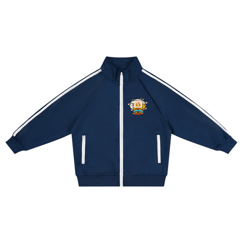 Kids’ Contrast Tape Coach Jacket in Royal Blue by DKRTL WYZE
