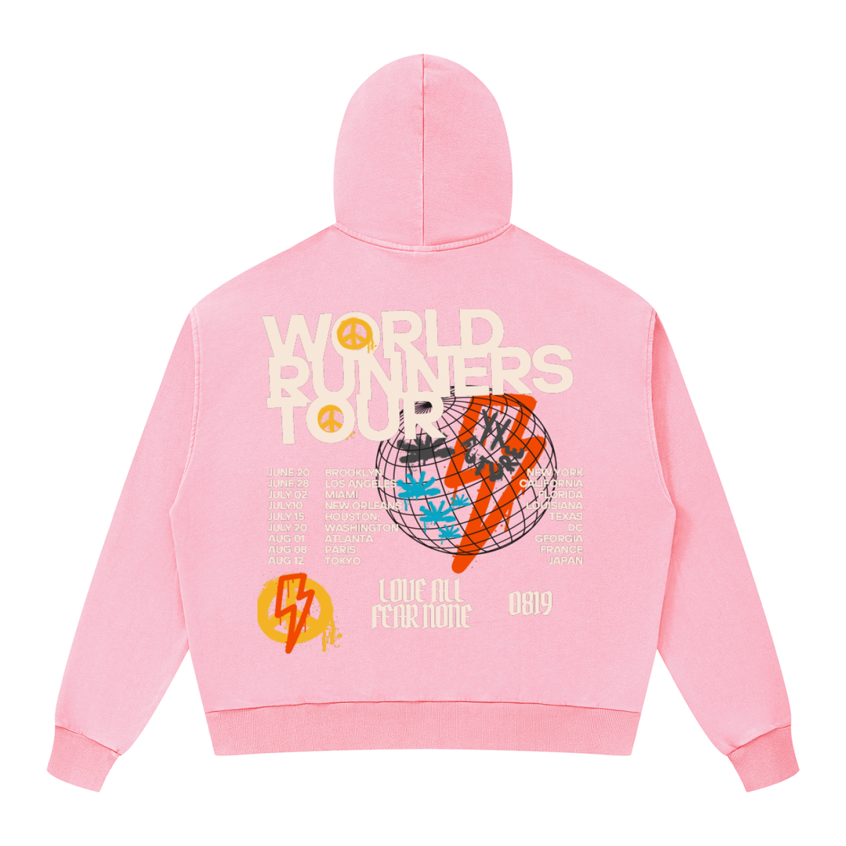 Unisex Mineral Wash Boxy Full Zip Hoodie