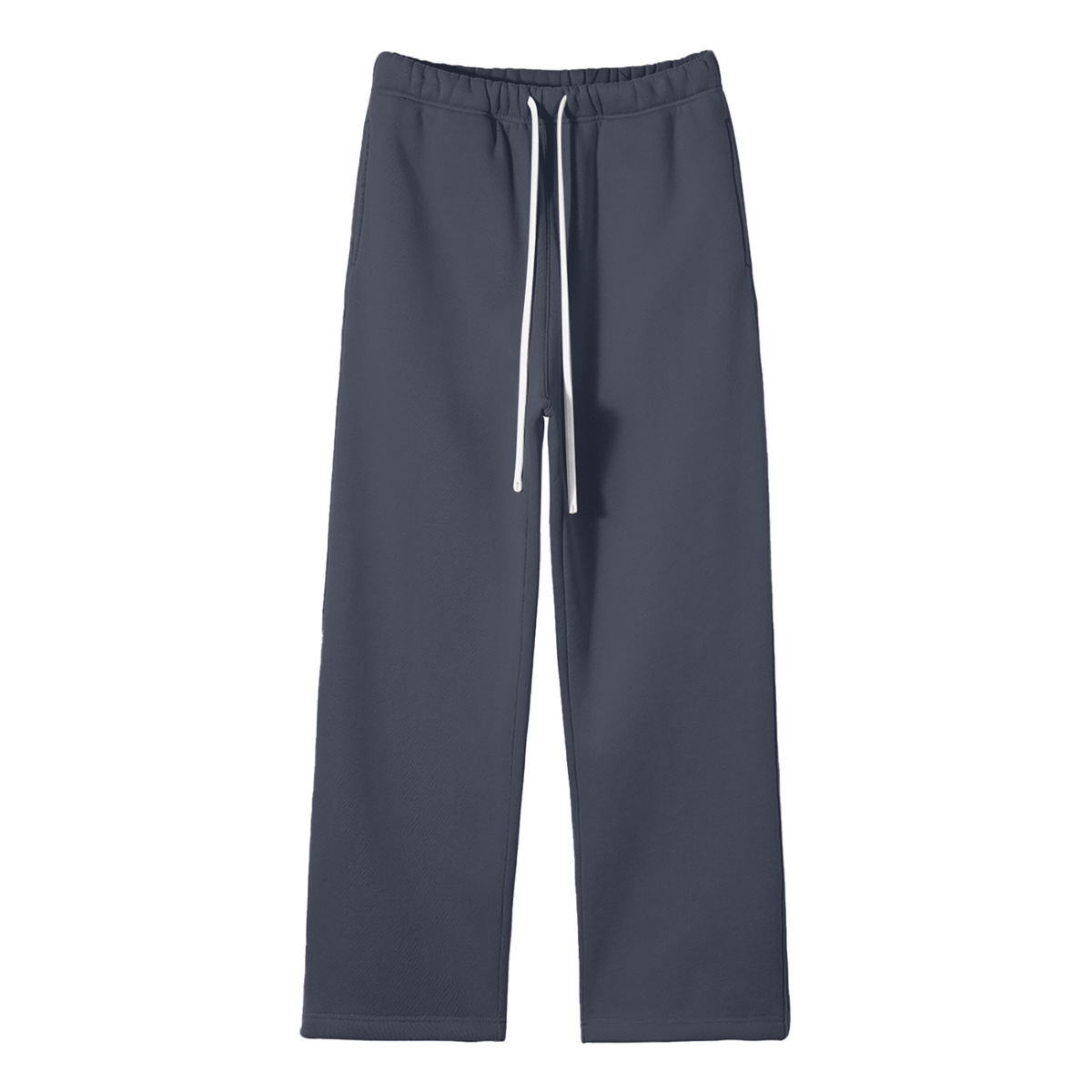 Unisex Solid Color Fleece Straight Leg Pants in Navy Blue by DKRTL WYZE