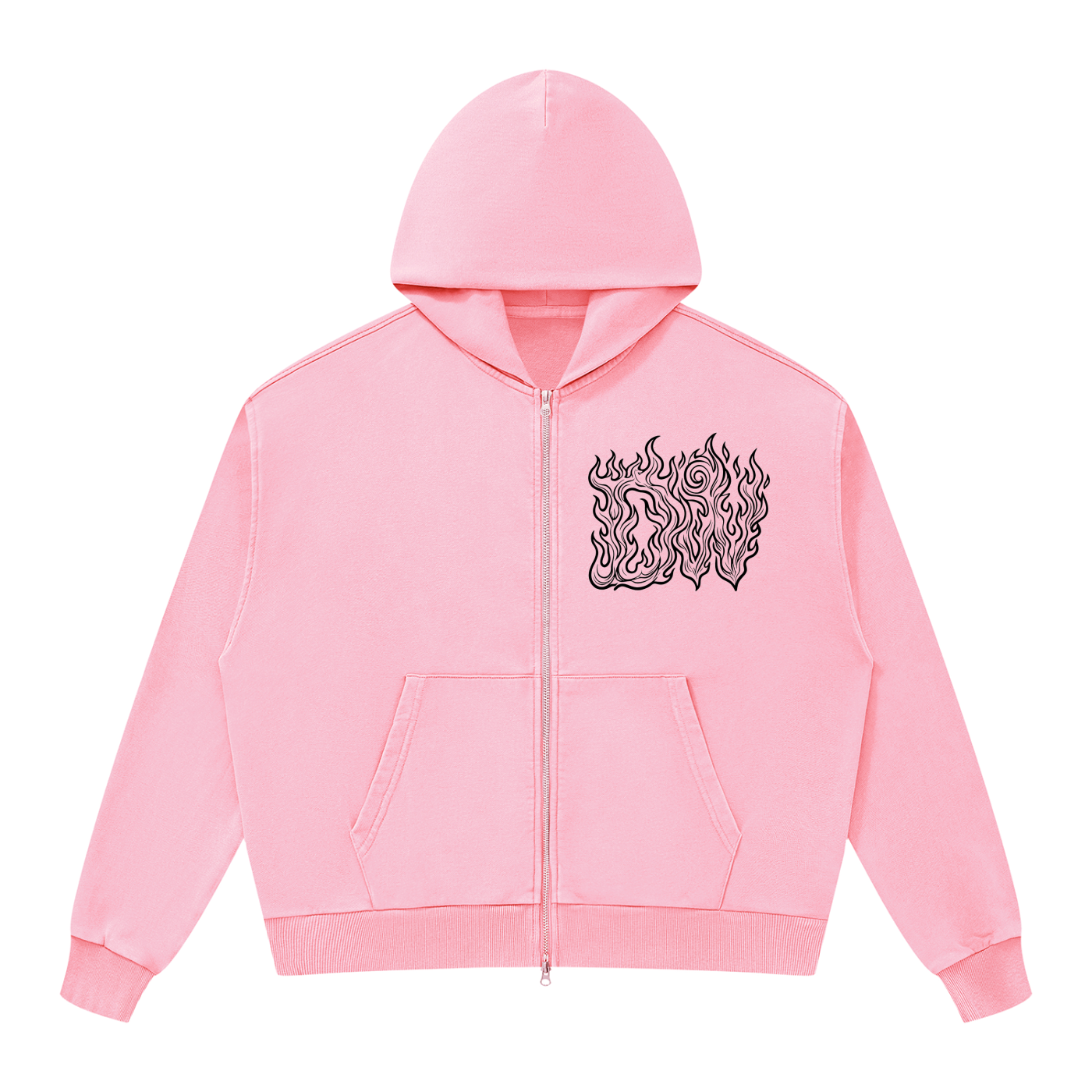 Unisex Mineral Wash Boxy Full Zip Hoodie