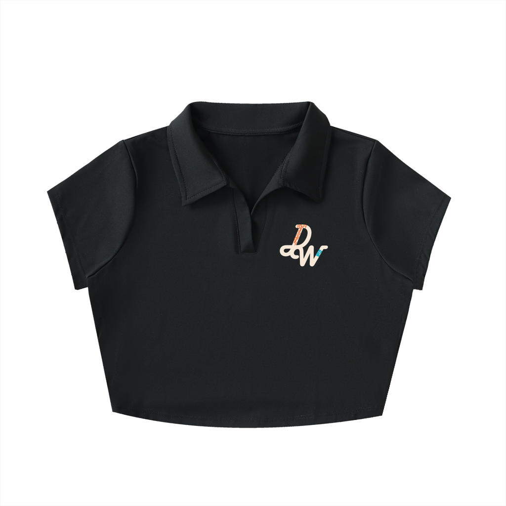 V-Neck Lapel Crop Top