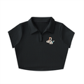 V-Neck Lapel Crop Top