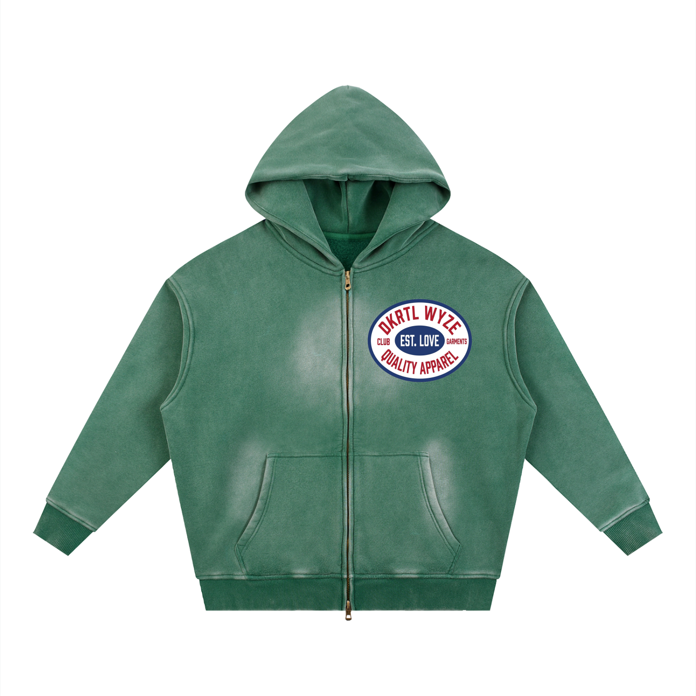 Sunfade Two-way Zipper Boxy Fleece Hoodie