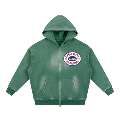 Sunfade Two-way Zipper Boxy Fleece Hoodie
