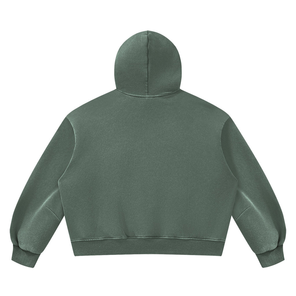 Unisex Vintage Wash Boxy Fleece Hoodie by DKRTL WYZE