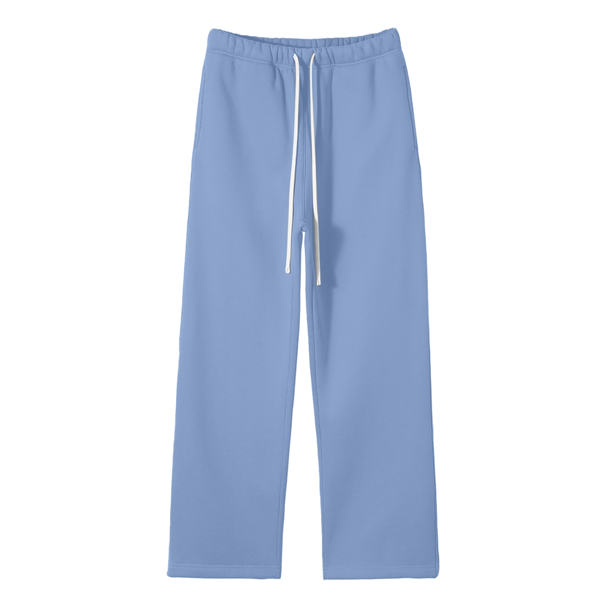 Unisex Solid Color Fleece Straight Leg Pants in Medium Blue by DKRTL WYZE