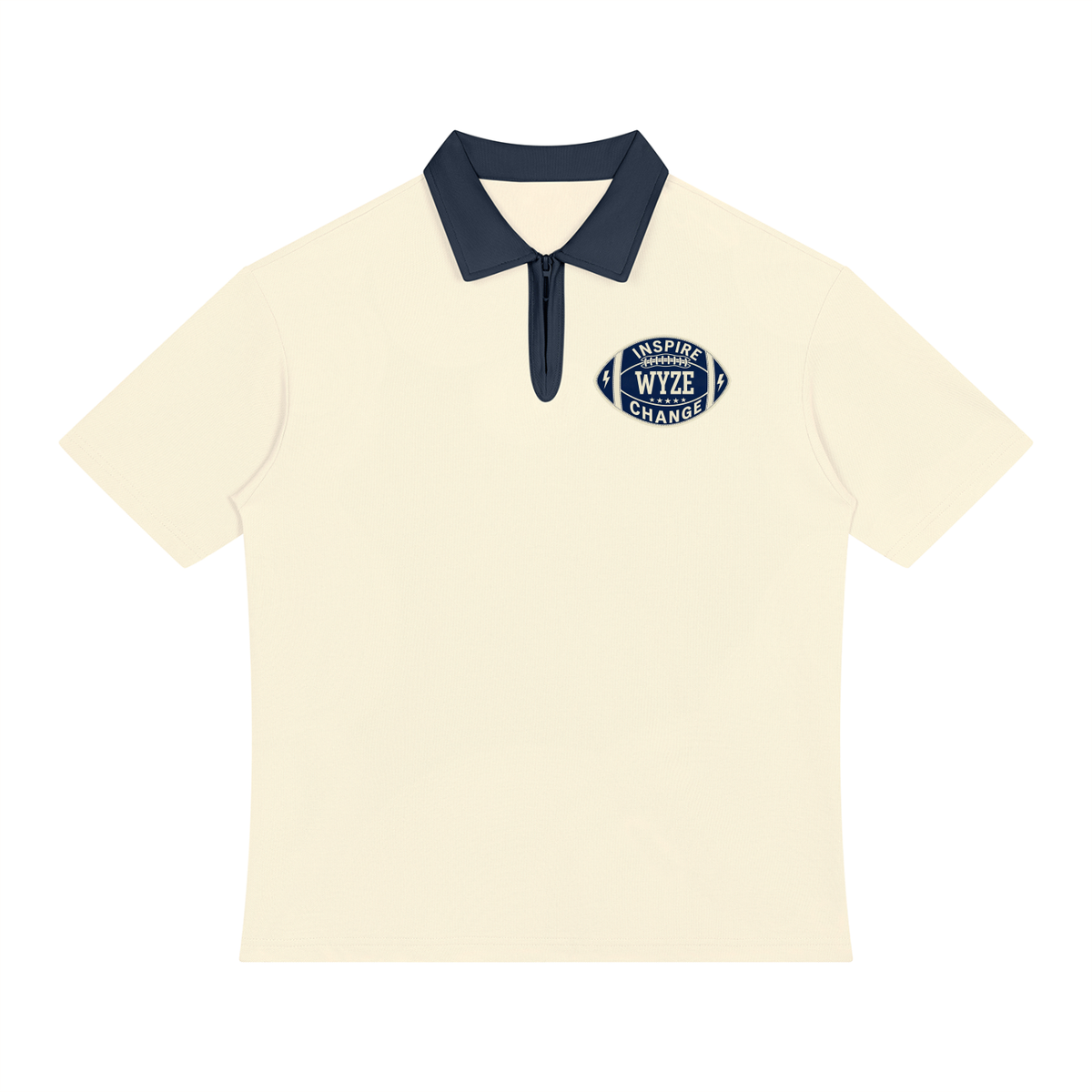 Unisex Color Block Quarter-Zip Polo Shirt