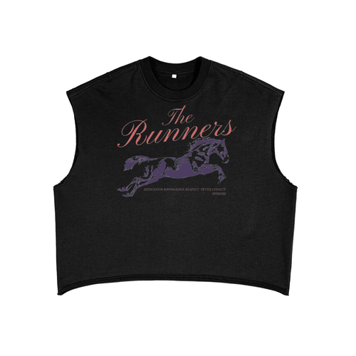 French Terry Boxy Tank Top in Black by DKRTL WYZE