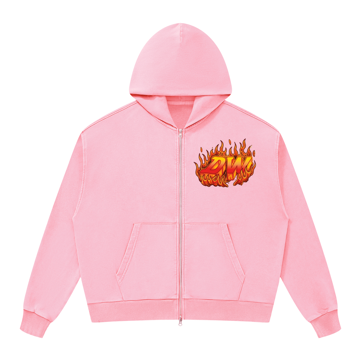 Unisex Mineral Wash Boxy Full Zip Hoodie