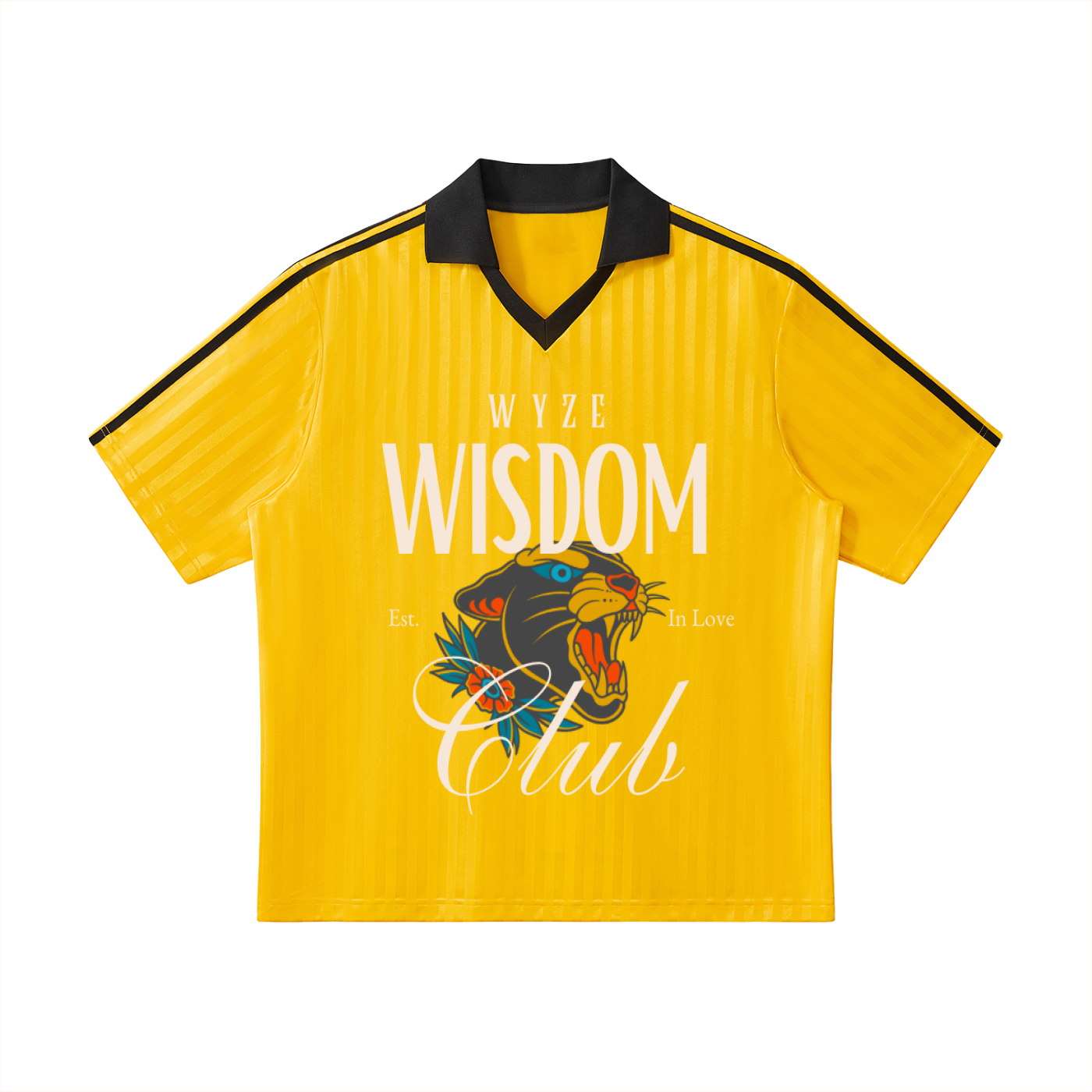 Contrast Collar Striped Soccer Jersey
