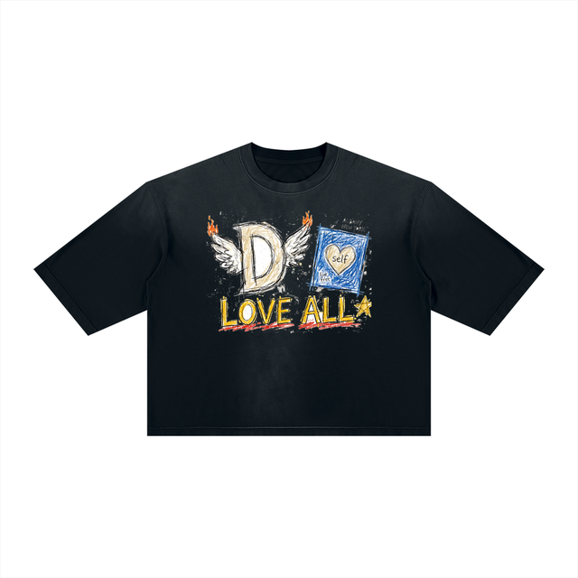 Unisex Vintage Wash Sunfade Boxy T-Shirt in Black by DKRTL WYZE