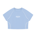 Women's Contrast Stitch Raglan Crop T-Shirt
