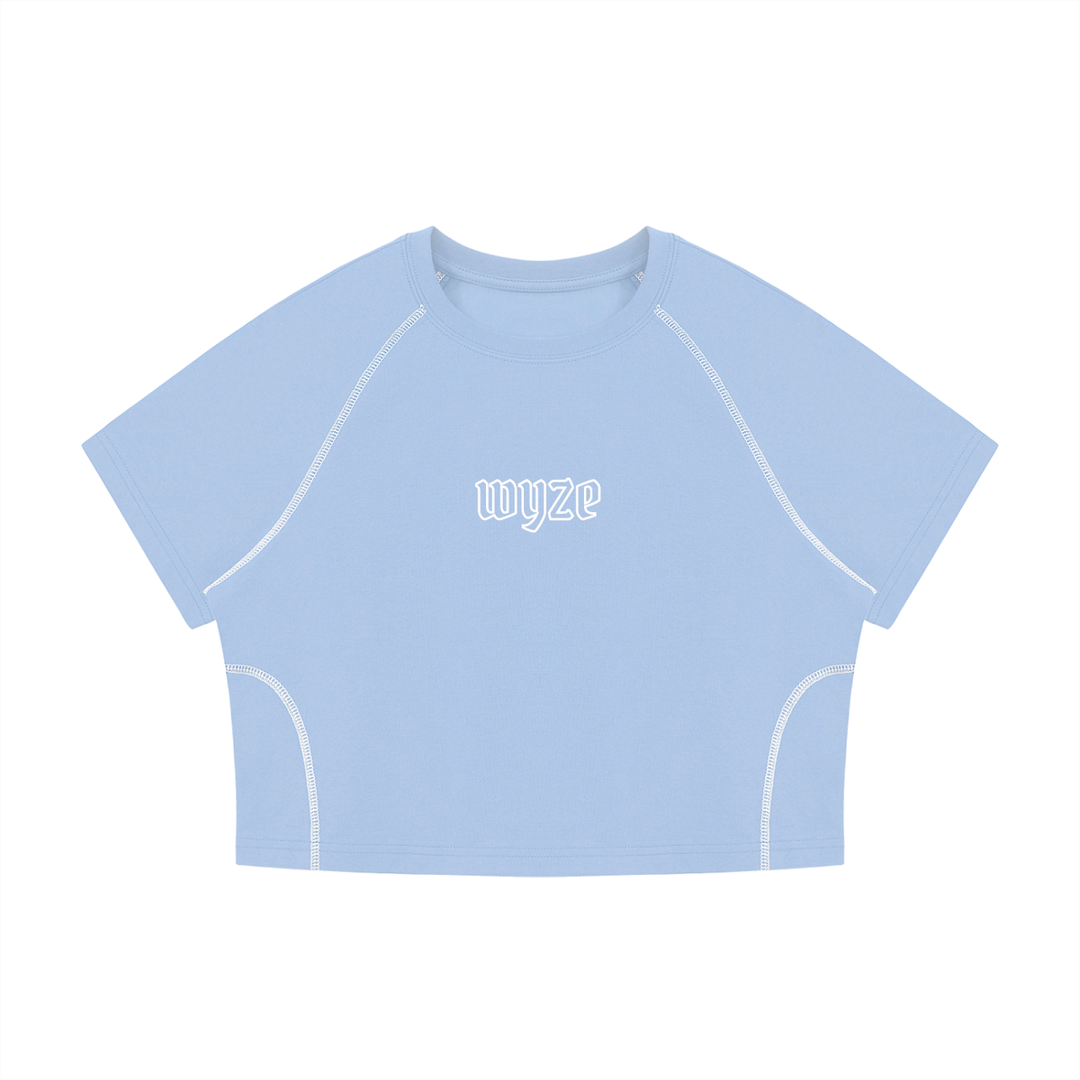 Women's Contrast Stitch Raglan Crop T-Shirt