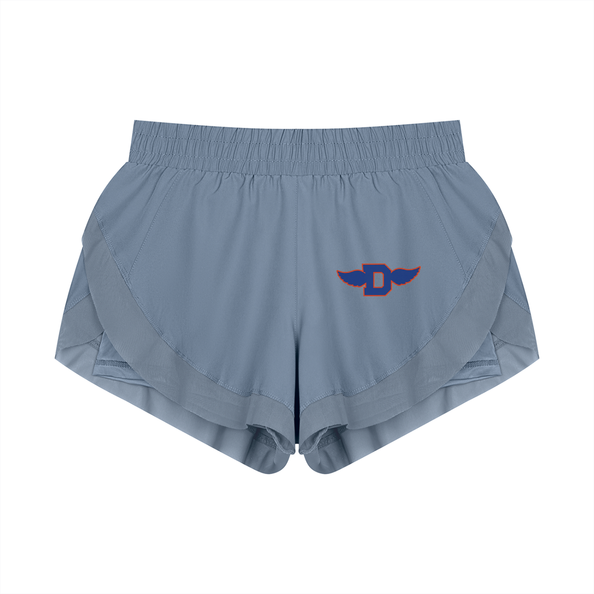 Women's Paneled Yoga Shorts in Blue by DKRTL WYZE