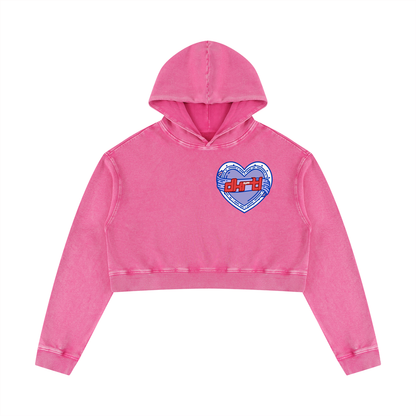 Women’s Mineral Washed Crop Hoodie