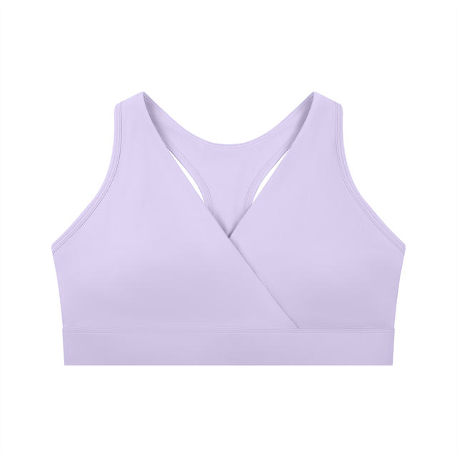Women's Crossover V-Neck Sports Bra in Purple by DKRTL WYZE