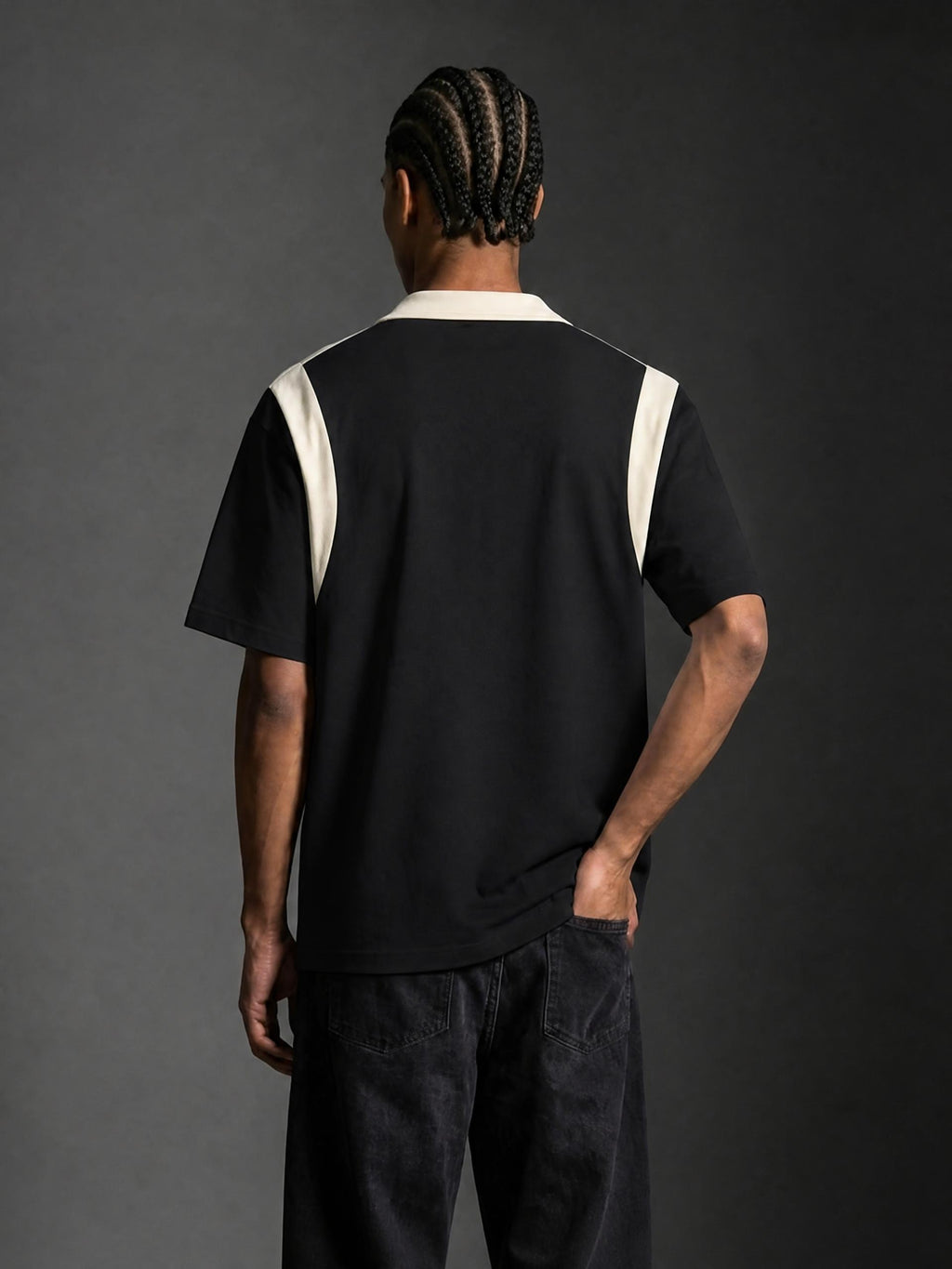 Unisex Color Block Quarter Zip Polo Shirt