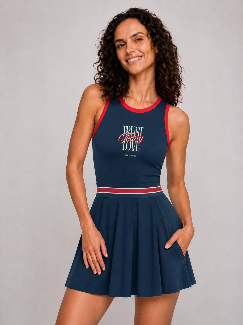 Women's Color Block A-Line Sleeveless Dress