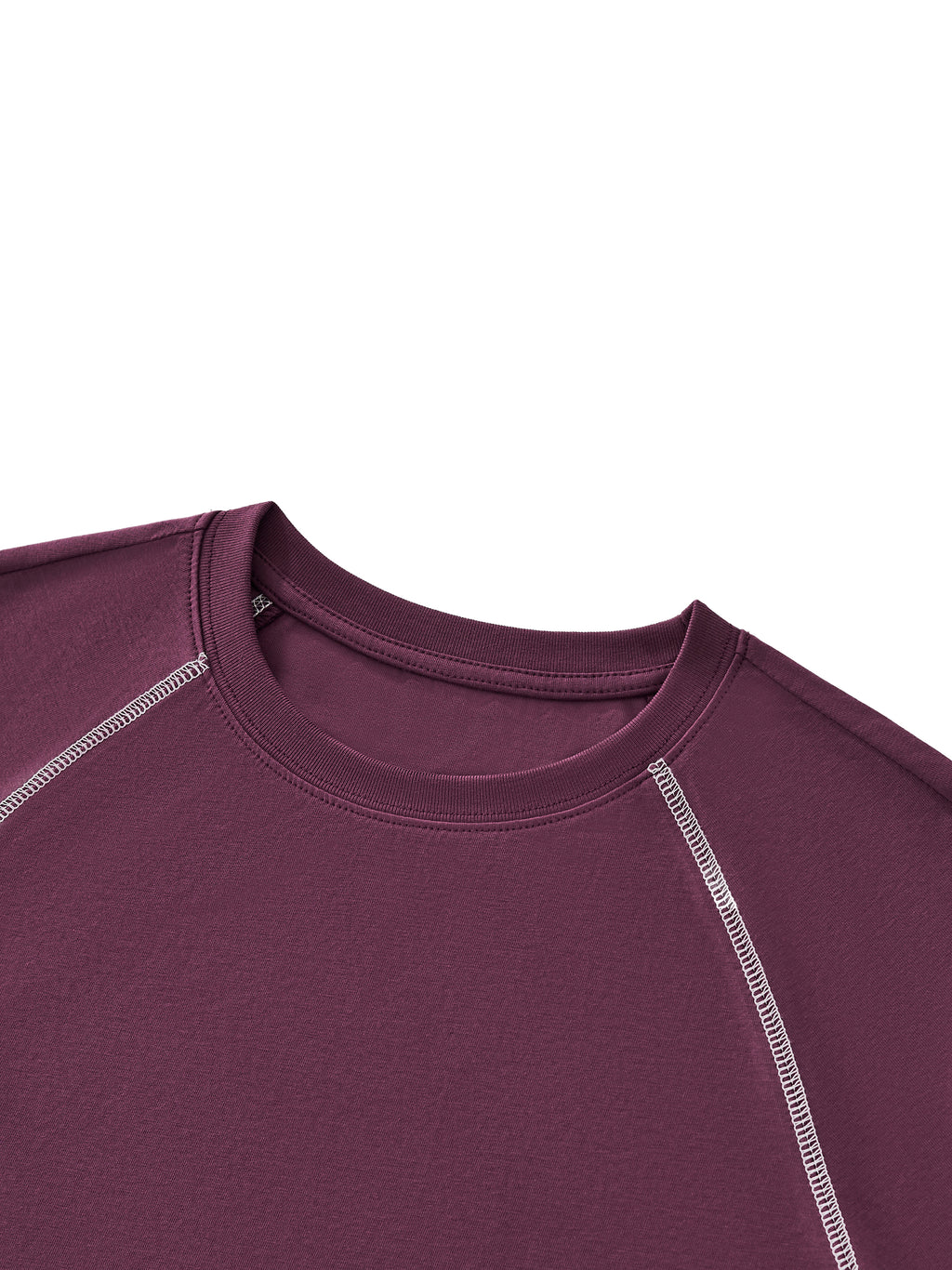 Women's Contrast Stitch Raglan Crop T-Shirt