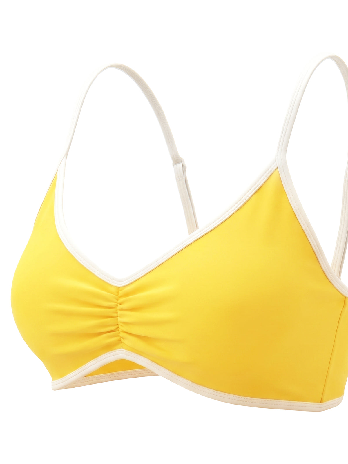 Women's Color Block Ruched V-Neck Sports Bra